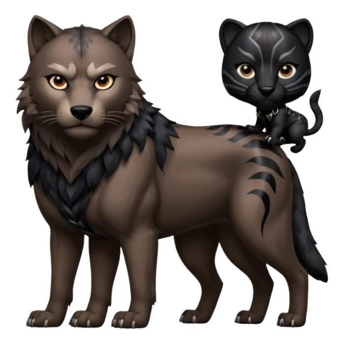 Wolf with black panther animal sticker