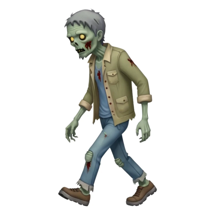 zombie man full body walking sticker