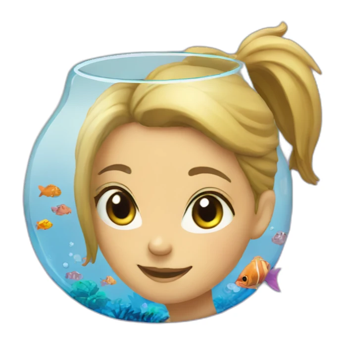 Fille dans un aquarium  sticker