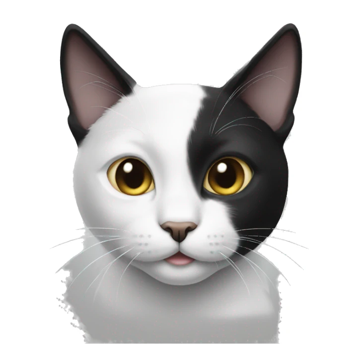 Black and white cat sticker