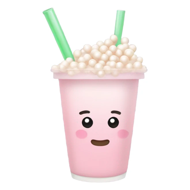Light pastel pink boba drink sticker