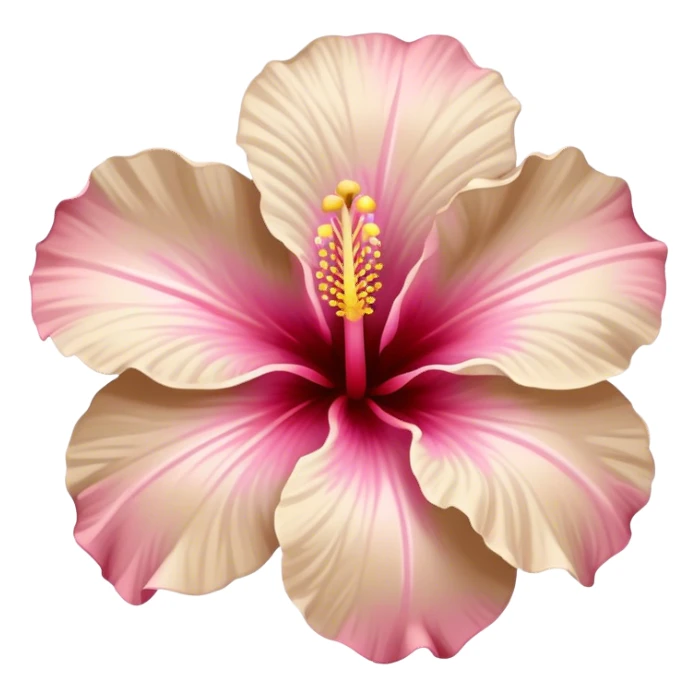 beige hibiscus with light pink in the middle sticker