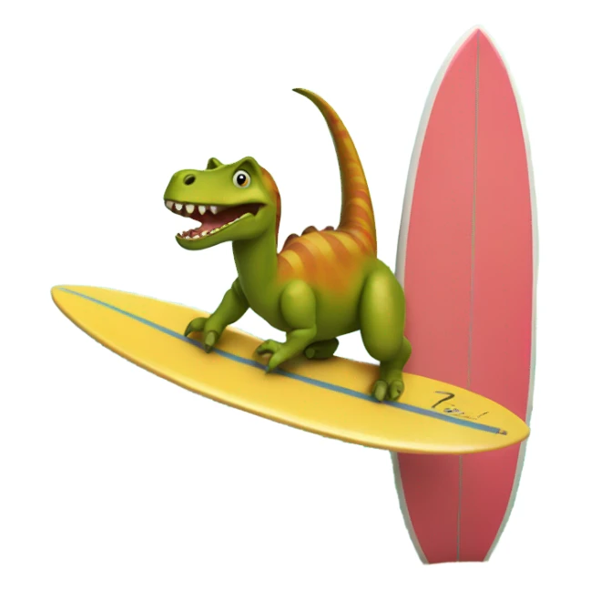 Dinosaur on a surf board  sticker