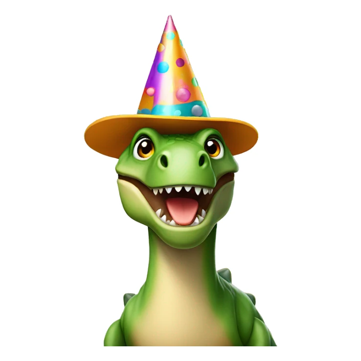 Dinosaur with party hat sticker