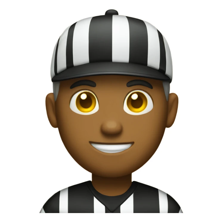 Yellow bubble type emoji of a referee sticker