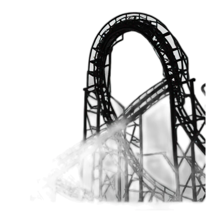 Black roller coaster outline sticker