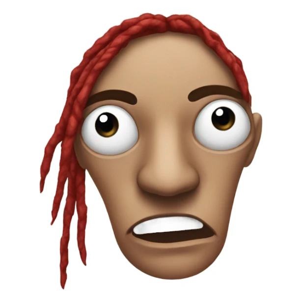 One eyed face with red dread sticker