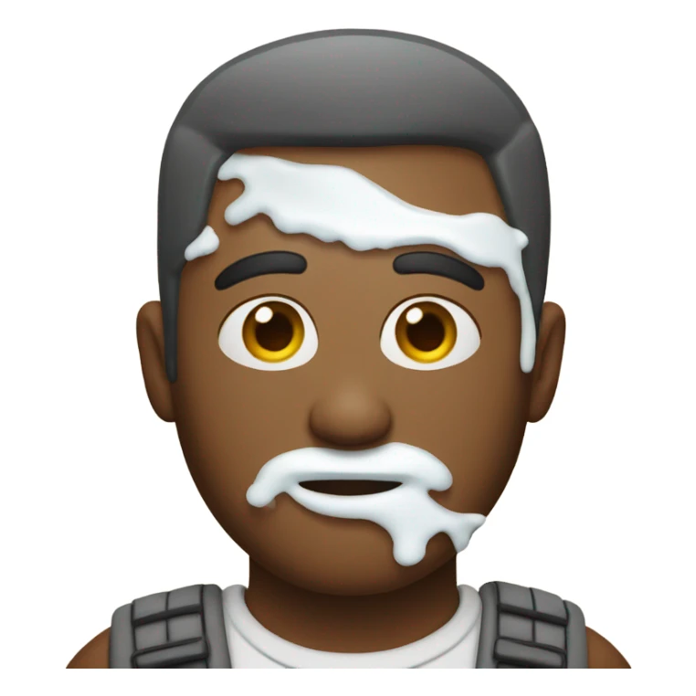 man with white icing all over his face sticker