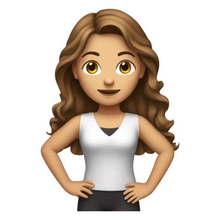 Dance teacher, long brown-haired girl  sticker