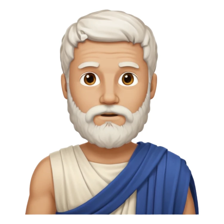 white ancient greek man with beard sticker