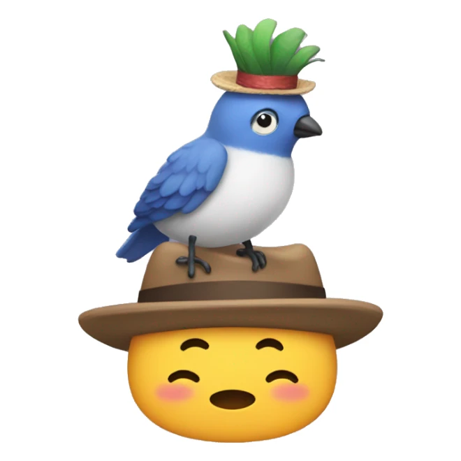 🥰 with a hat and a bird on his shoulders sticker