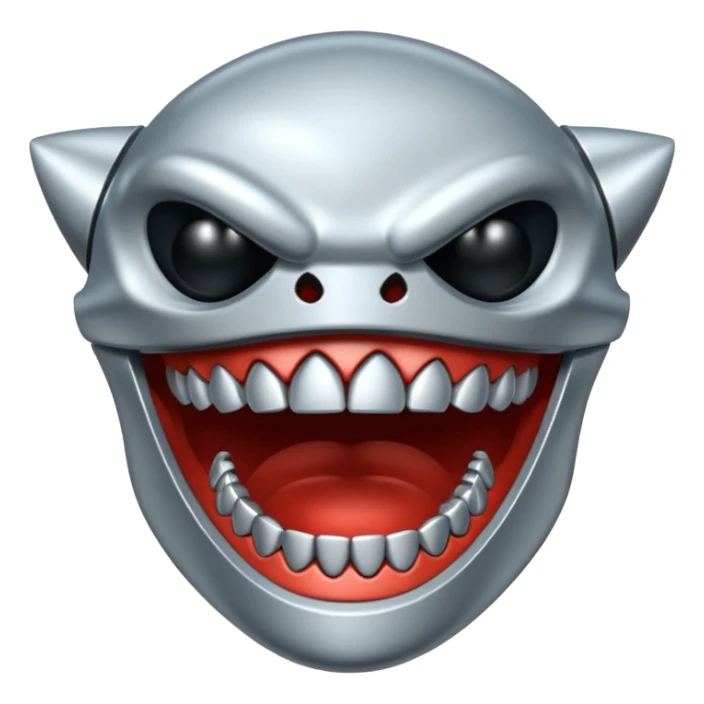 metallic jaw with teeth sticker