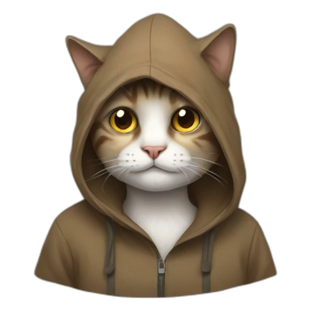 Cat wearing a hoddy sticker