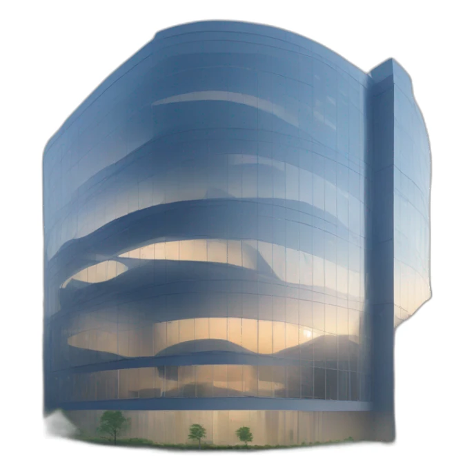futuristic office building sticker