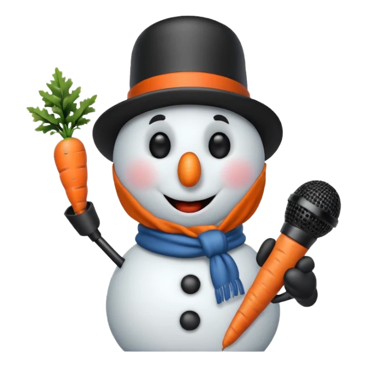 snowman with mic sticker