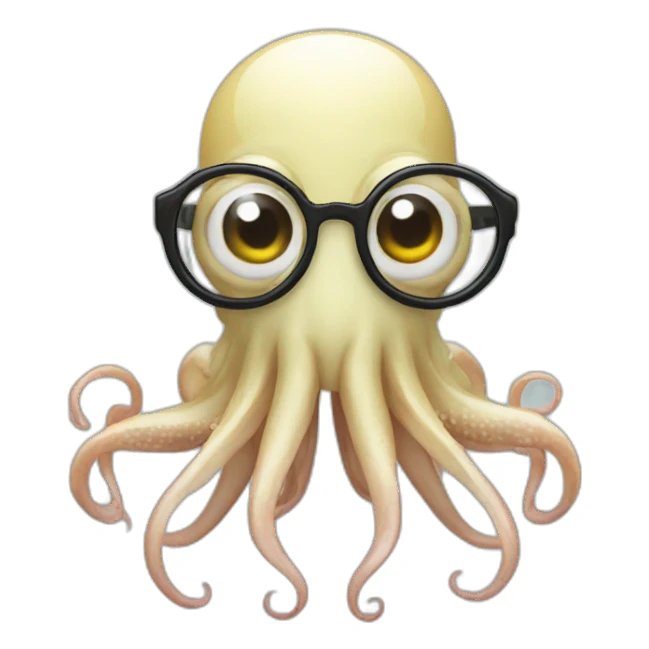 squid wearing glasses sticker