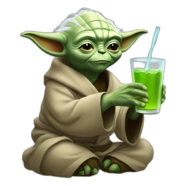 Yoda drinks bear sticker