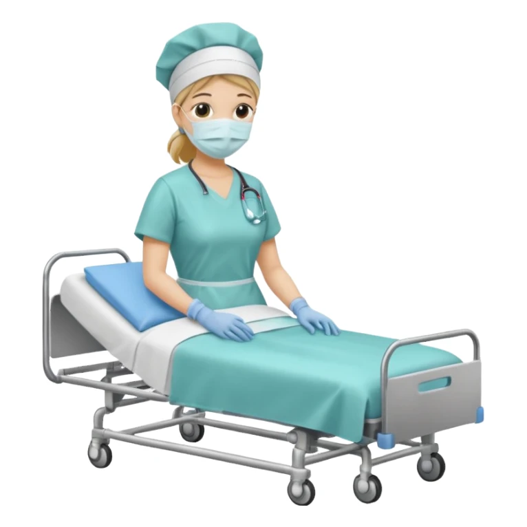 scrub nurse and operation  beds sticker