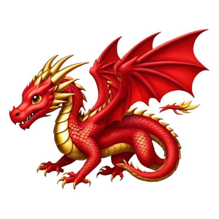 mythical dragon with scales and wings sticker