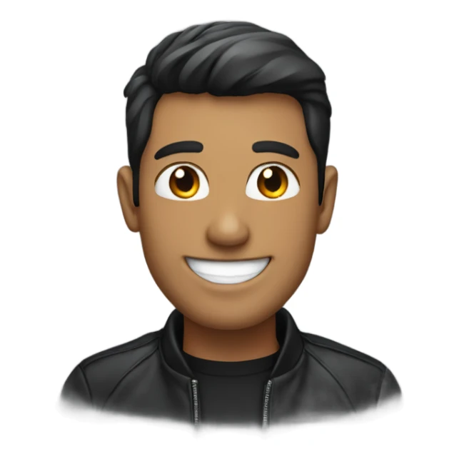 smiling man in black jacket sticker