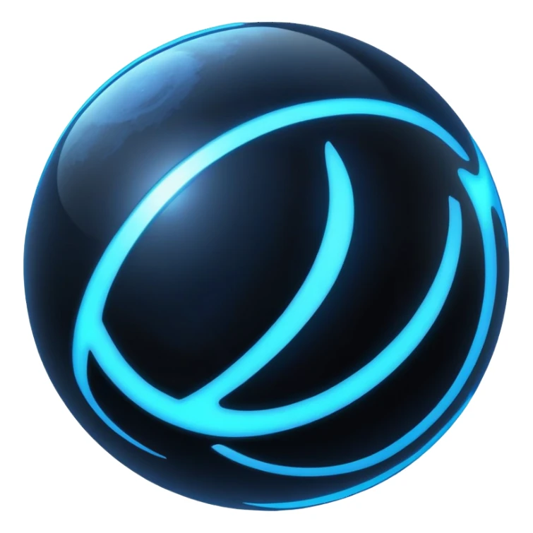 Black and blue futuristic planet sticker