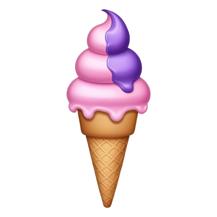 Ice cream light pink and purple sticker