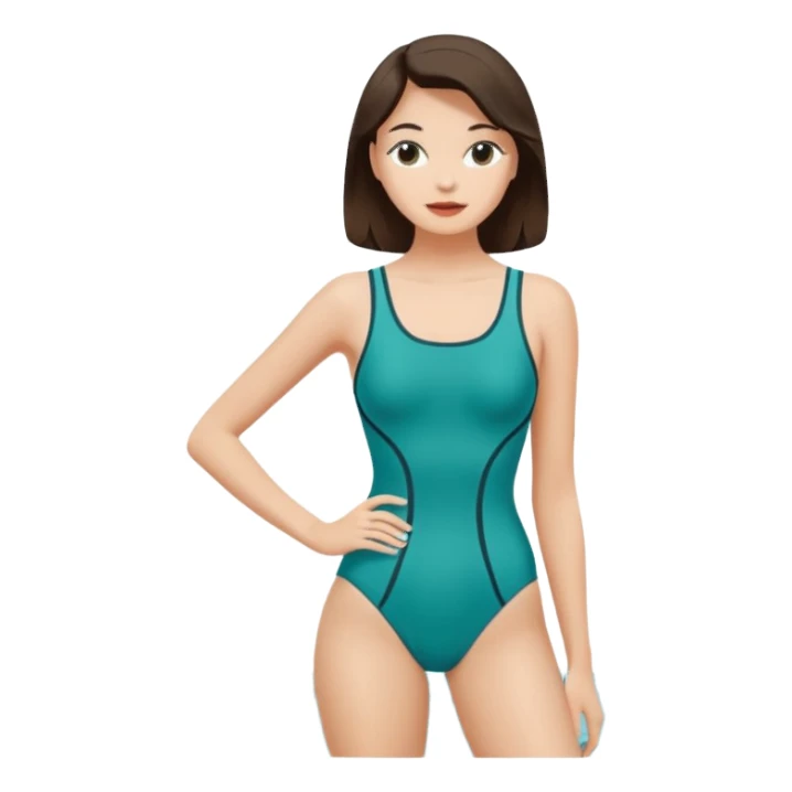 Retro swimsuit one colour sticker