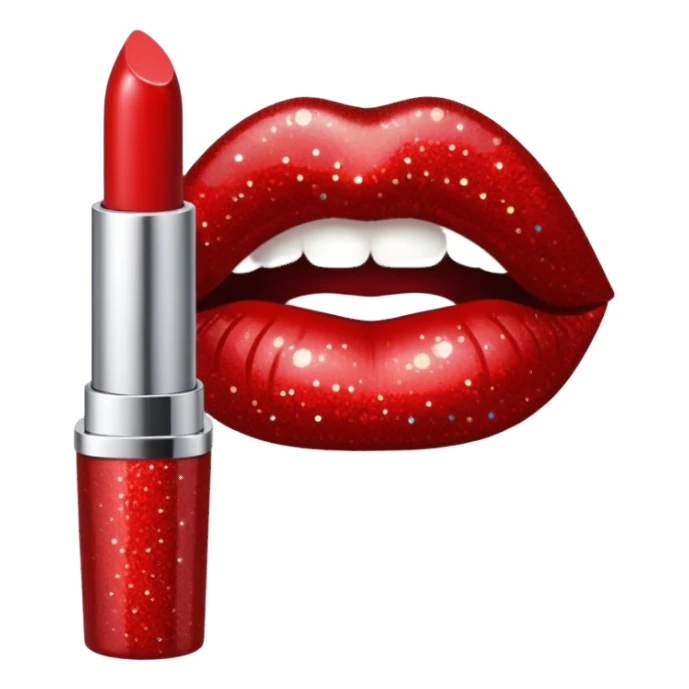 Lipstick glitter sticker