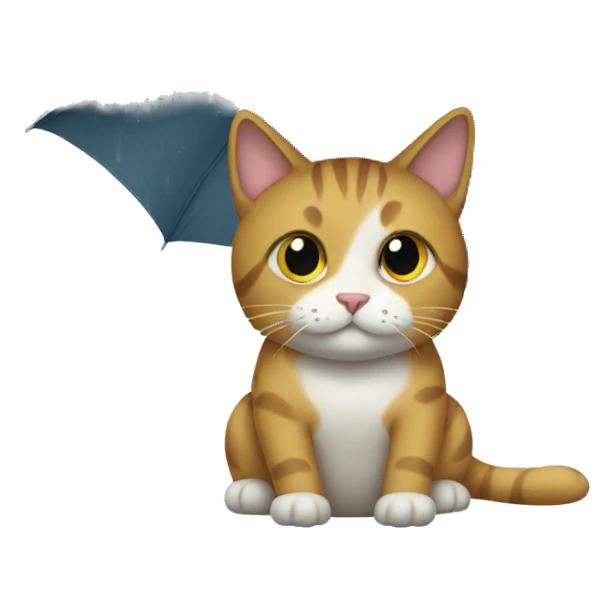 Cat on a rainy day sticker