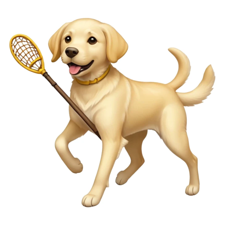 Yellow lab playing lacrosse sticker
