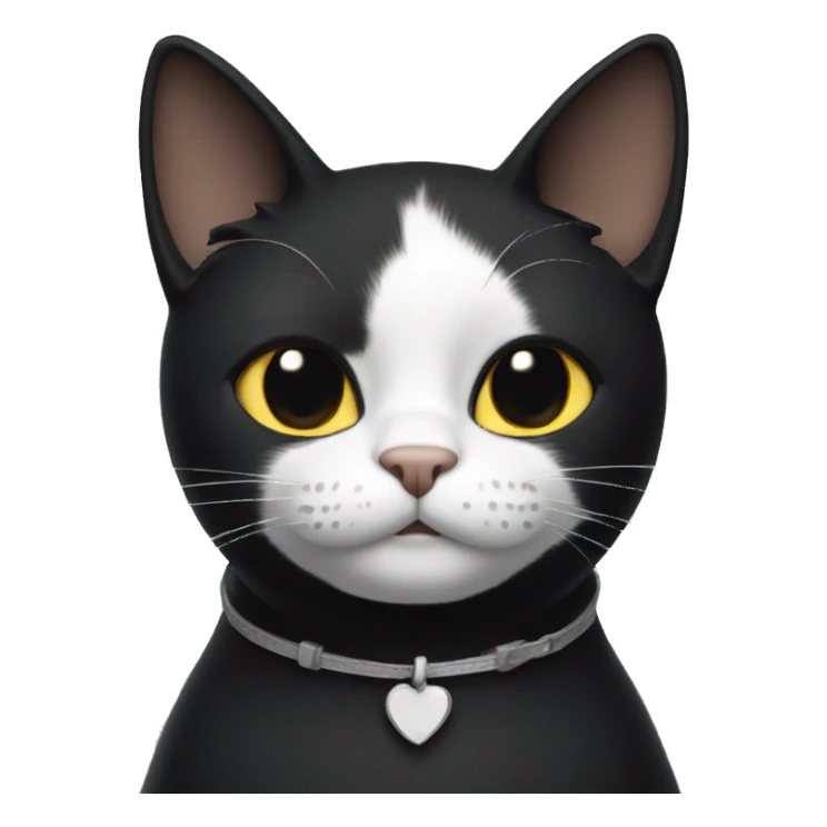 Black cat with white patch on neck sticker
