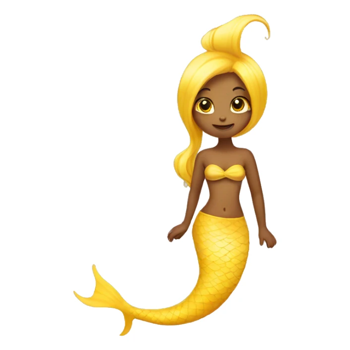 yellow mermaid with tail sticker