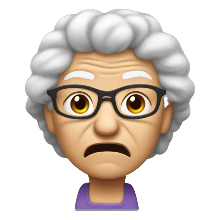 Angry hairy grandma sticker