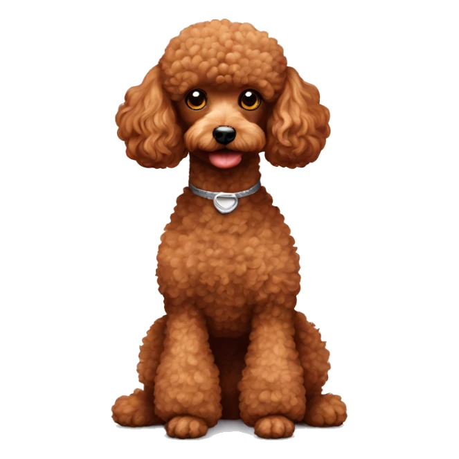 Red toy poodle with silver poodle sticker