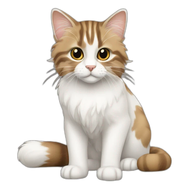 Norwayjan Forest cat white brown sticker