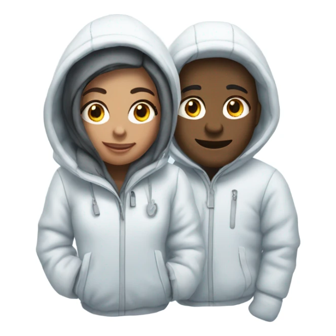 Couple in matching snow suits sticker