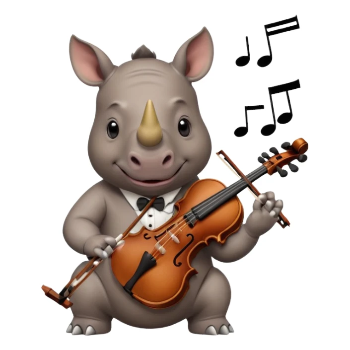 Rhino playing playing violin sticker