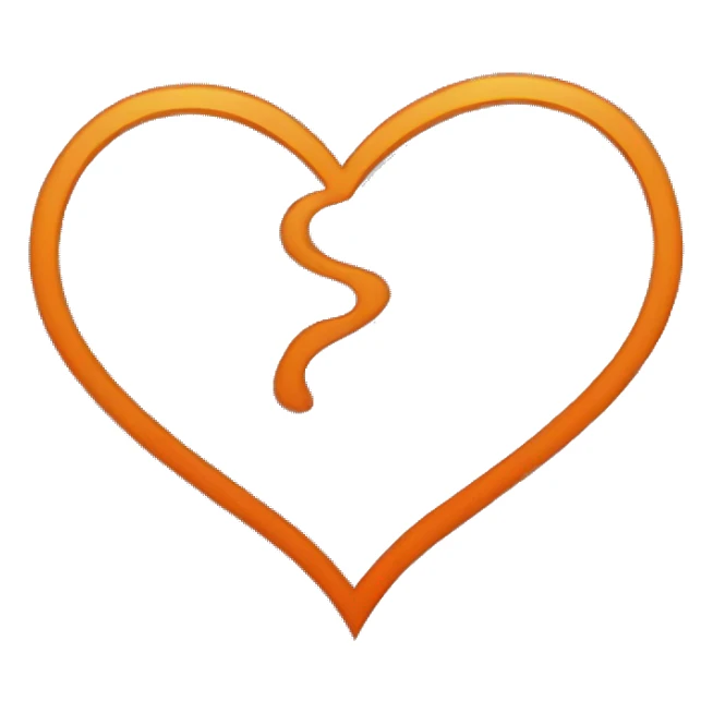 Half black and half orange heart sticker