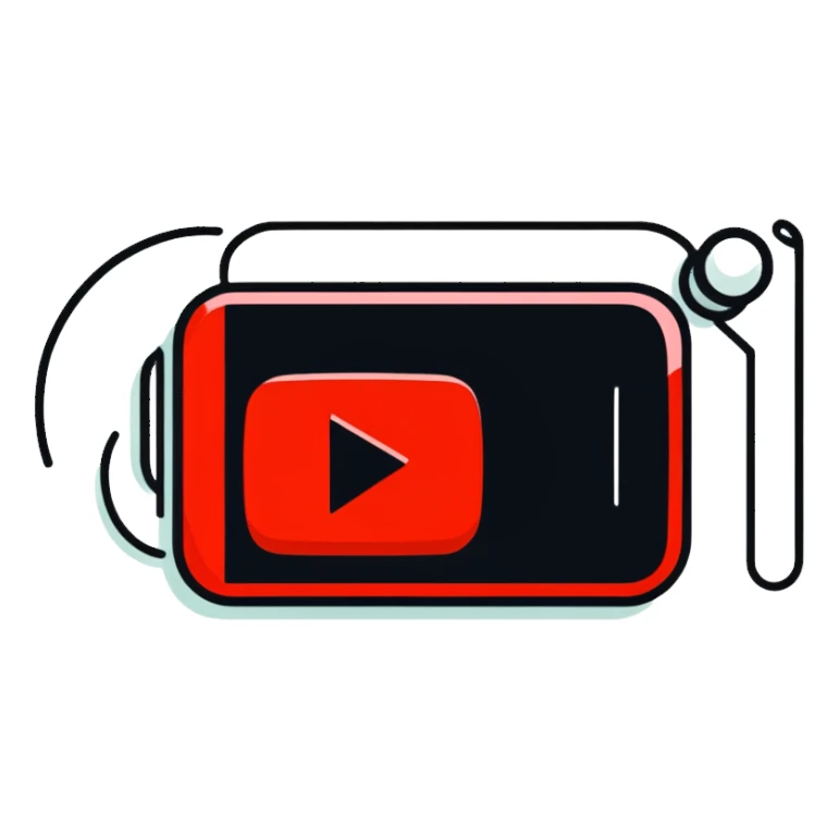 red YouTube logo with speed effect sticker