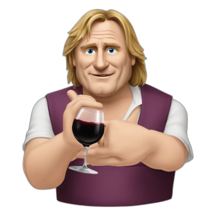 Gerard depardieu buvant du vin sticker