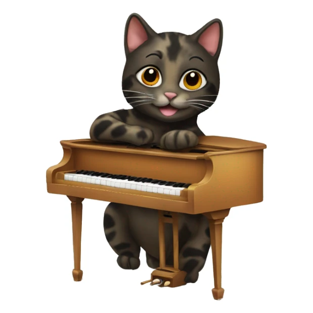 Tortoiseshell cat playing piano  sticker
