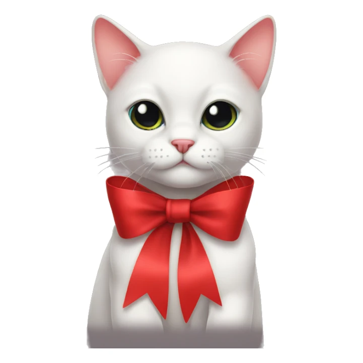 Black cat wearing red bow sticker