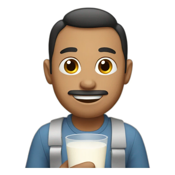 man with milk  sticker