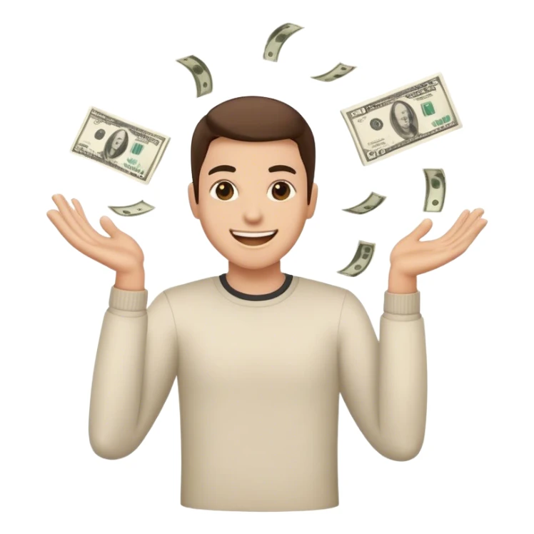 Throwing cash sticker