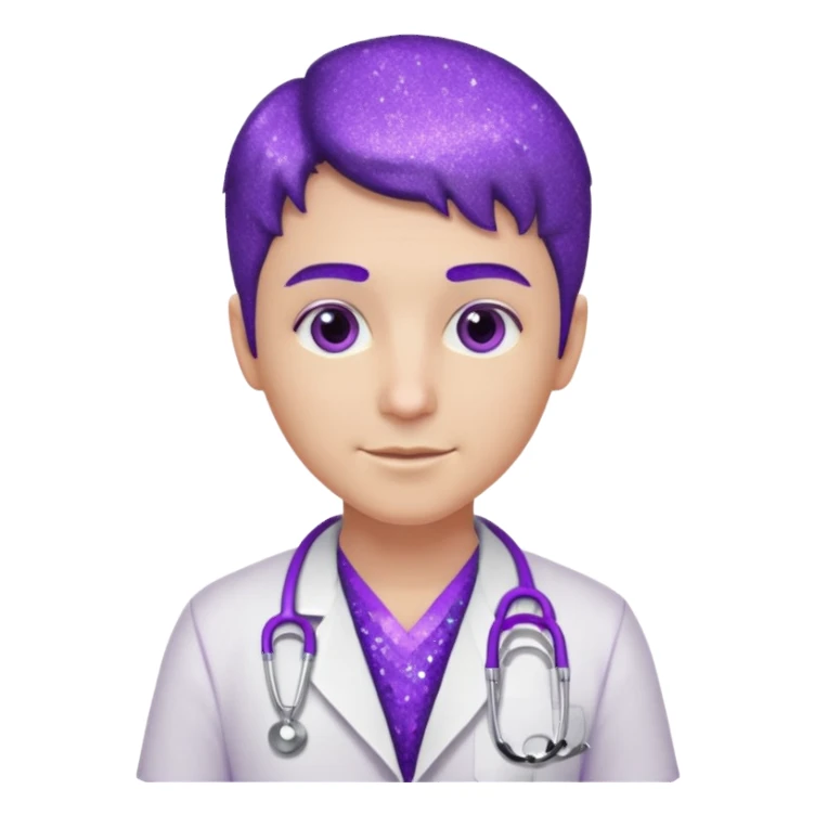 glitter purple doctor sticker
