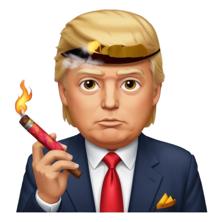 donald trump with a cigar sticker