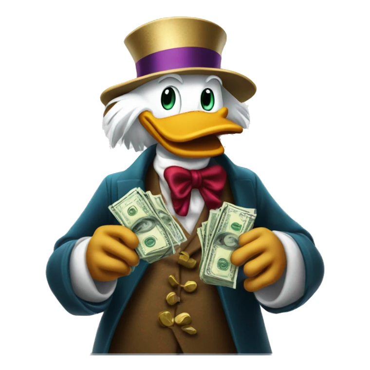 Scrooge McDuck counting money sticker