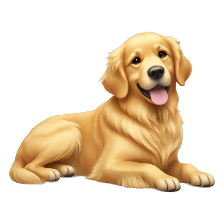 golden retriever laying on back sticker