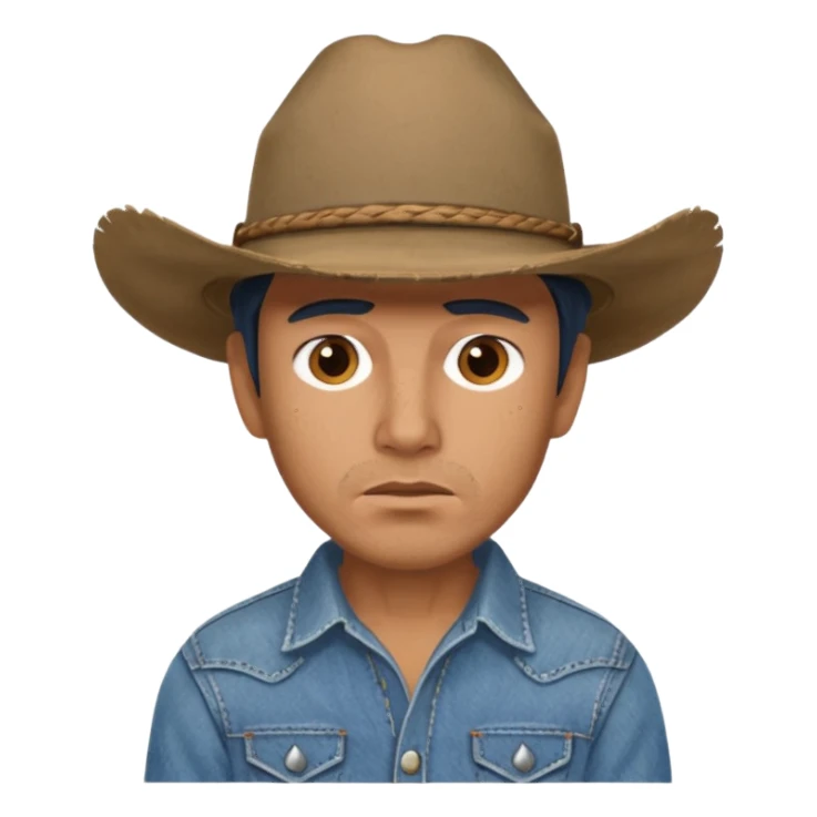 a cowboy with 1000 yard, stare sticker