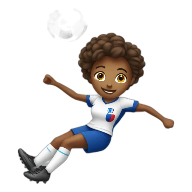 French female soccer player jumping sticker